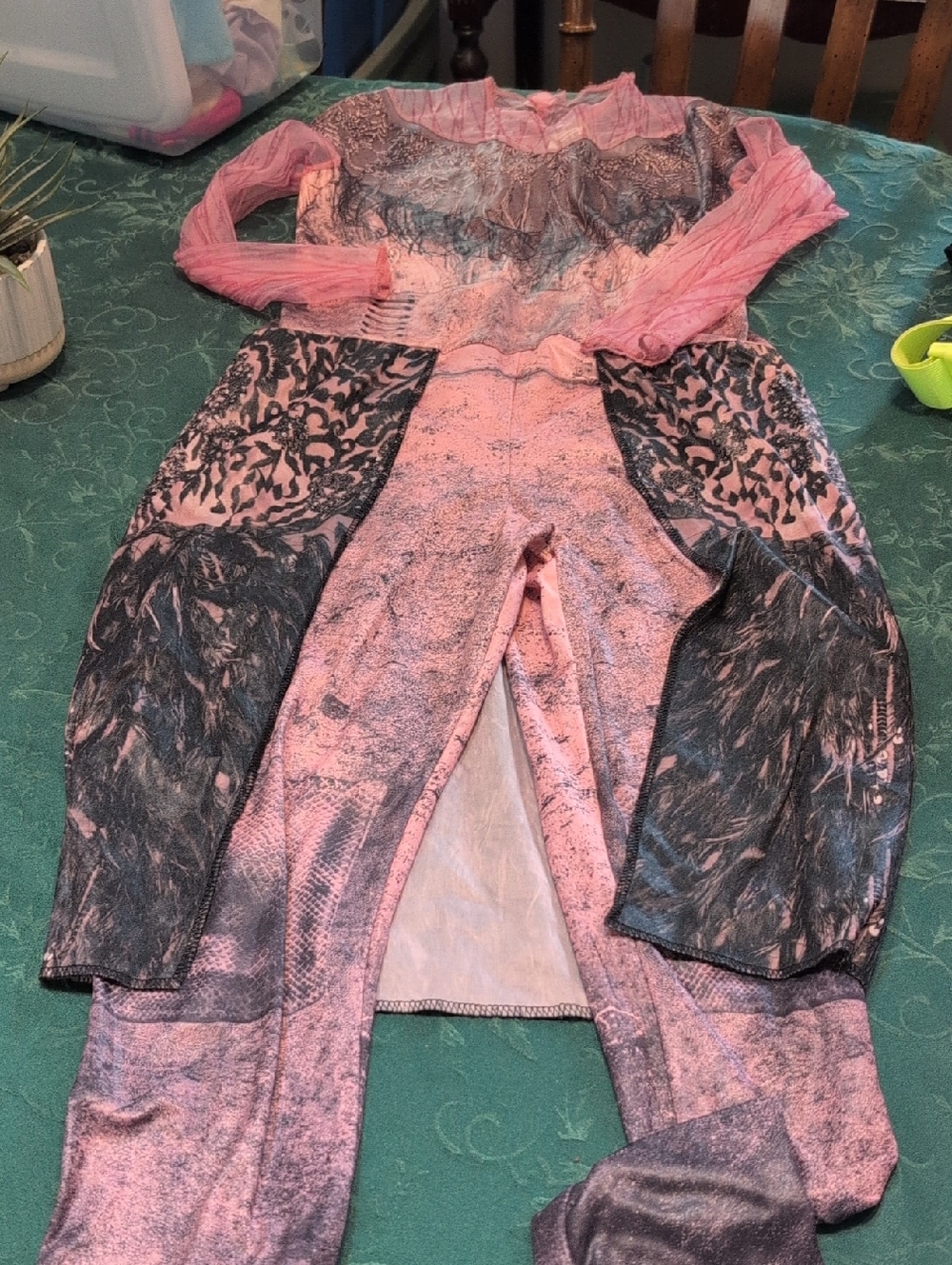 Audrey Descendants 3 Pink and Black Patterned Jumpsuit